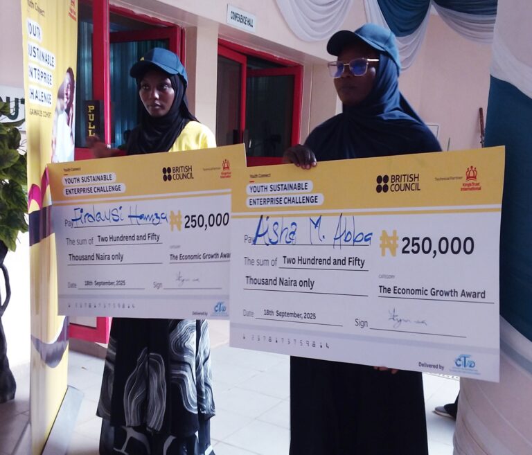 Some winners of the Seed grants of the British Council and the Kings Trust International in Dutse.