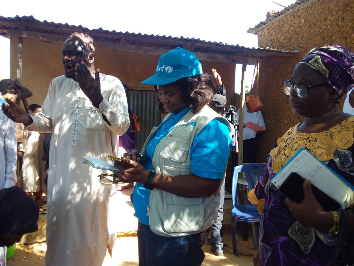 UNICEF Kaduna Field Office's Nutrition Specialist, Mrs Chinwe Ezeife at one of the site during the field trip.
