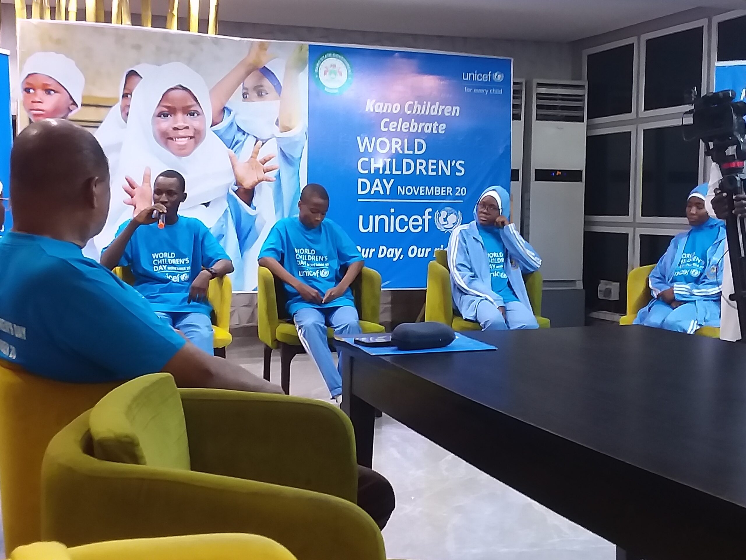 Children at a panel session during the World Children's Day commemoration organised by UNICEF in Kano Children at a panel session during the World Children's Day commemoration organised by UNICEF in Kano