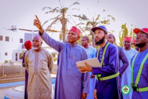Gov. Abba Kabir Yusuf of Kano state inspecting Road projects IMG 20250416 WA0178