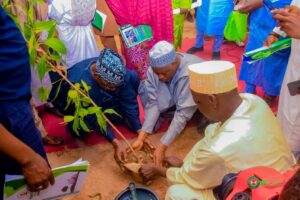Gov. Umar Namadi of Jigawa State flagging off the annual tree planting campaign in Dutse